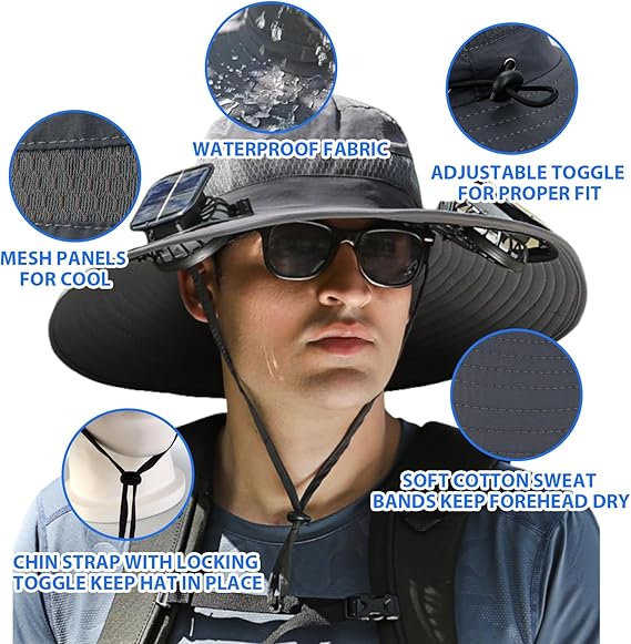 🔥2025 Summer Hot Sale🔥 New Ultralight Solar Fan Sun Hat – Lighter Than a Baseball!⚾(Only 10oz)