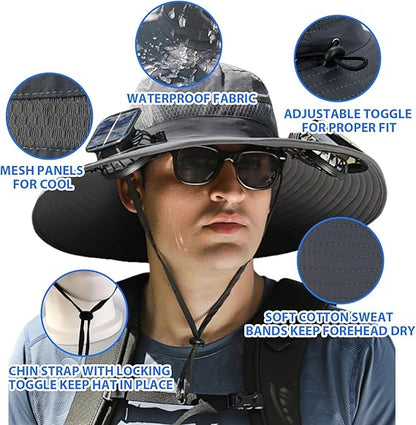 🔥2025 Summer Hot Sale🔥 New Ultralight Solar Fan Sun Hat – Lighter Than a Baseball!⚾(Only 10oz)