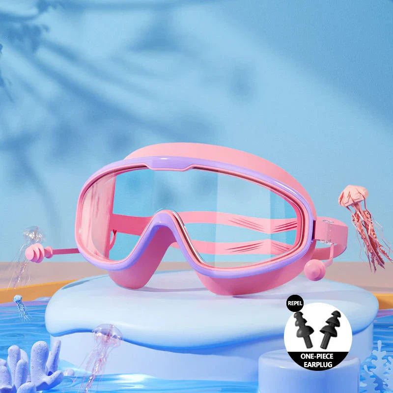 🔥Time-Limited Offer - 🌊HD Children's Large Frame Waterproof and Anti-Fog Swimming Goggles