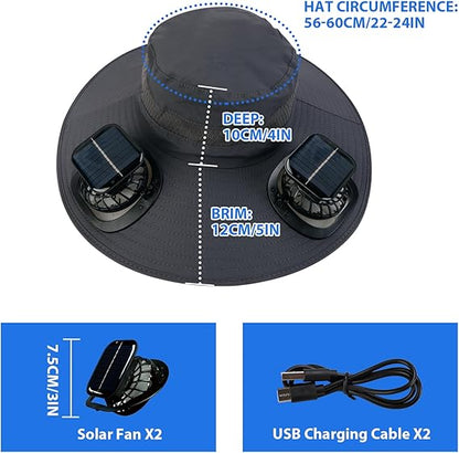 🔥2025 Summer Hot Sale🔥 New Ultralight Solar Fan Sun Hat – Lighter Than a Baseball!⚾(Only 10oz)
