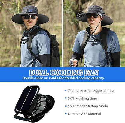 🔥2025 Summer Hot Sale🔥 New Ultralight Solar Fan Sun Hat – Lighter Than a Baseball!⚾(Only 10oz)
