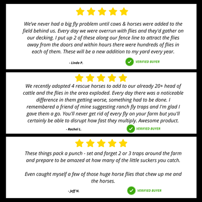 The Fly Hunter - Giant Hanging Bag Trap - Effortless Fly Control